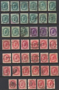 Canada Sc#67-69 Asst Used Lot/41 1897-1898 1¢-3¢ Queen Victoria Maple Leaf