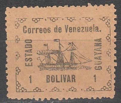 Venezuela Guyana  #5   F-VF Unused  CV $25.00  (A7746)