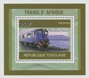 African Trains The Blue Train Miniature Souvenir Sheet Transportation Stamp Mi