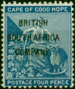 Rhodesia 1896 4d Blue SG62 Fine MM