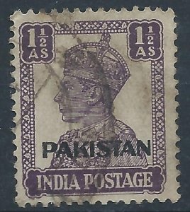 Pakistan 1947 - 1½a violet - SG5 used