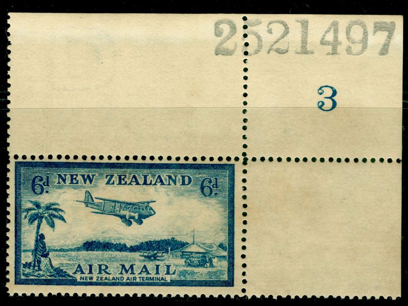 NEW ZEALAND SG572, 6d blue, M MINT. CONTROL MARGINAL.