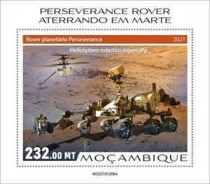 Mozambique 2021 MNH Space Stamps Perserverance Rover Mars Landing 1v S/S IV 