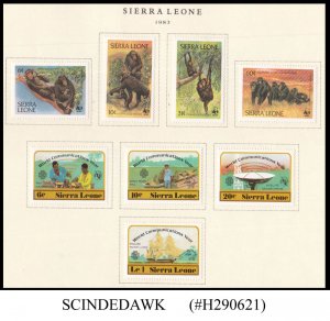 SIERRA LEONE - 1983 WWF CHIMPANZEES ANIMALS & WORLD COMMUNICATION YEAR 8V MH