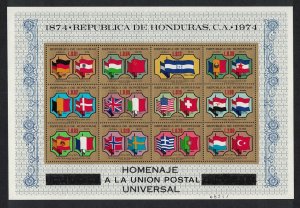 Honduras UPU Sheetlet MS 1975 MNH SC#C574 SG#MS867