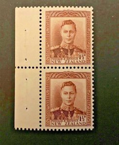 New Zealand: 1938, King George VI definitive, 1.5d, brown, Inverted Wmk. MNH