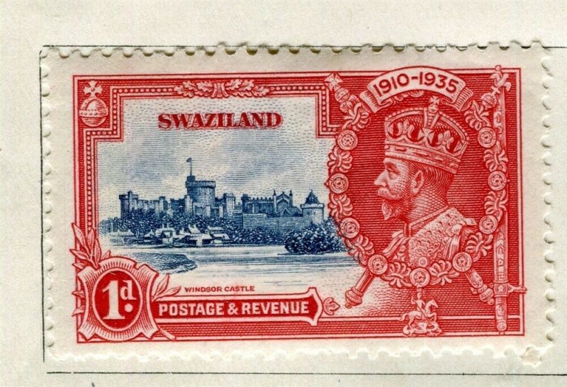 SWAZILAND; 1935 early GV Jubilee issue Mint hinged 1d. value