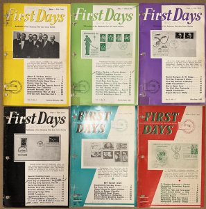 RARE LOT OF 6 VOLUMES AFDCS FIRST DAYS MAGAZINESS EARLY YEARS COMPLETE 1962