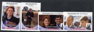 Tuvalu Funafuri 59a-b, 60a-b Specimen  MNH Prince Andrew, Sarah Ferguson Wedding