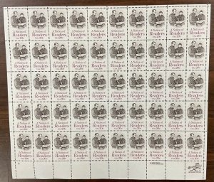 2106     A Nation of Readers     MNH 20 cent sheet of 50  FV $10.00   1984