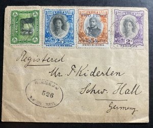 1926 Nukualofa Tonga Toga Registered Cover To Schwad Hall Germany