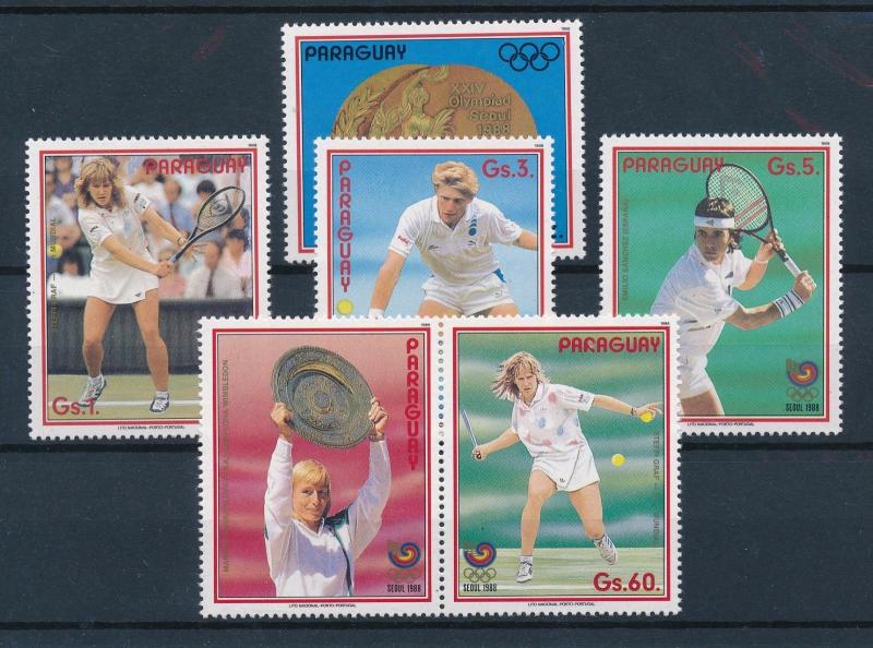 [55502] Paraguay 1988 Olympic games Seoul Tennis Graf Becker MNH