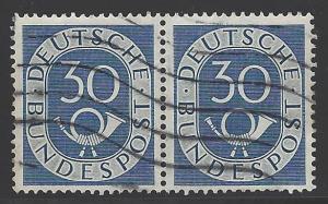 Germany Bund Scott # 679, used, pair, variation flat press print