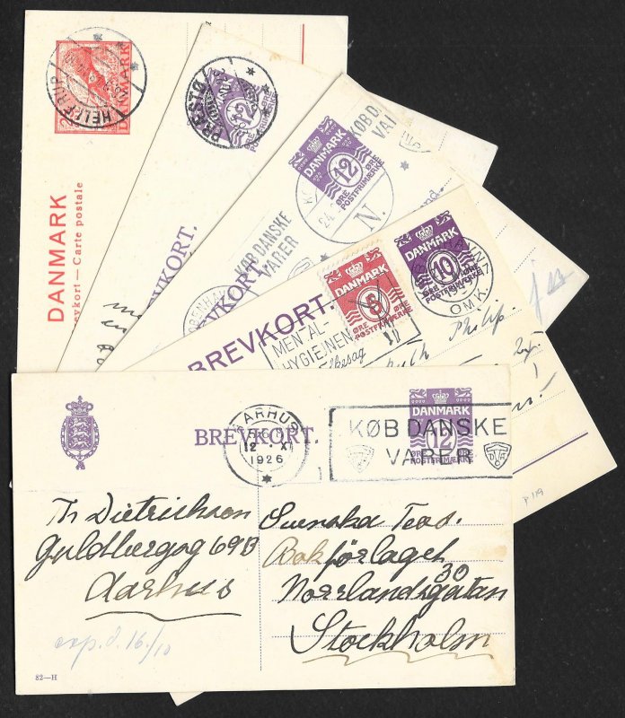 DENMARK (107) Early Old Postal Cards mostly postally used few Mint c1875-1950