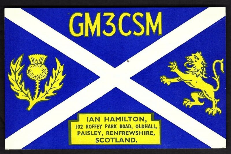 QSL QSO RADIO CARD Paisley/Renfrewshire/Scotland/GM3CSM/Ian, (Q1906)