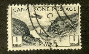 CANAL ZONE C14 USED SCV $1.65 BIN $.75 AIRPLANE