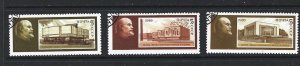 RUSSIA - 1989 LENIN CENTRAL MUSEUM - SCOTT 5765 TO 5767 - USED