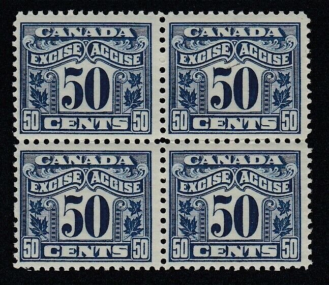 Canada (Revenue) van Dam FX44, MNH block of four