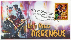 AO-3939-1, 2005, Let’s Dance, Merengue, Add-on Cachet, FDC, Pictorial Cancel,