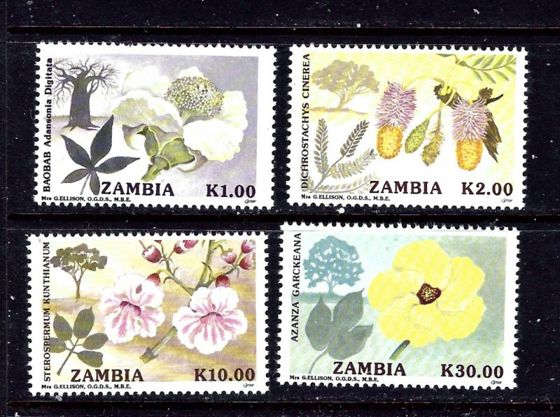 Zambia 557-60 MNH 1991 Flowering Trees