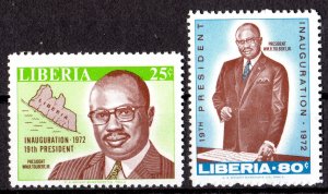 Liberia 1972 Sc#589/590 WILLIAM R.TOLBERT 19th.PRESIDENT OF LIBERIA Set (2) MNH