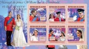 Guinea 2011 - Royal Wedding Prince William & Kate Middleton. Mi 8388-8393