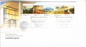 Australia 2013 FDC Scott #3883a Strip of 5 60c Landscapes National Gallery Pa...