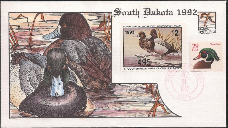 Group of 21 Fred Collins Hand Painted Milford State Duck FDCs - Closeout Sale