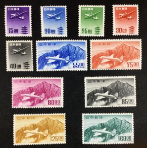 MOMEN: JAPAN SC #C14-C24 1951-2 COMPLETE SET MINT OG NH LOT #68205