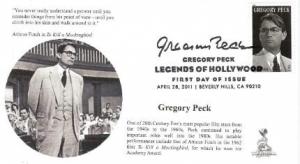 Gregory Peck First Day Cover, with b&w pictorial postmark