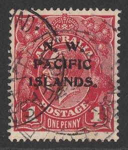 NAURU 1915 Precursor use of NWPI on KGV 1d red, type c.  