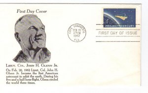 US 1193 (Me-58) 4c Project Mercury FDC 1st Orbit Cover Cachet ECV $60.00