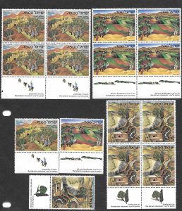 Israel 815-17 1982  set 3 VF NH w/tabs with block of 4