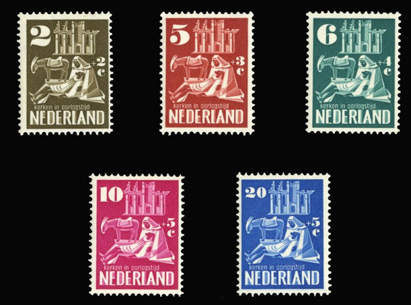 Netherlands #B214-218 Cat$47.25, 1950 Church Restoration, set of five, never ...