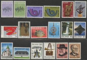 ICELAND Sc#439//819 1972//96 Sixteen Different Complete EUROPA Sets OG Mint NH