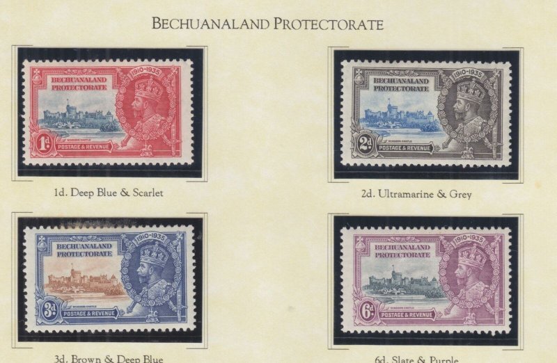 BECHUANALAND PROTECTORATE, 1935 Silver Jubilee set of 4, heavy hinged.