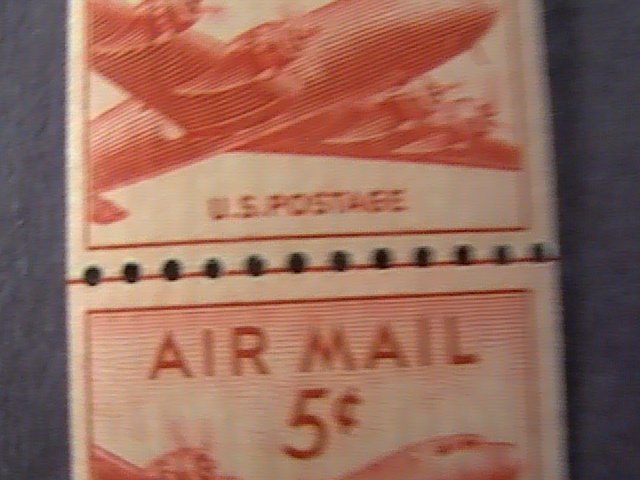 U.S.# C37-MINT/NEVER HINGED---JOINT LINE  PAIR----AIR-MAIL--1948