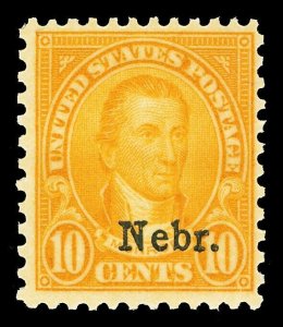 Scott 679 1929 10c Nebr. Overprint Issue Mint Fine+ OG NH Cat $180