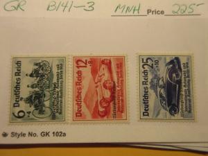 GERMANY  Scott B141-3 set, Michel 695-697  MINT NEVER HINGED  G7  Cat $225