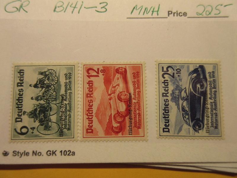 GERMANY  Scott B141-3 set, Michel 695-697  MINT NEVER HINGED  G7  Cat $225