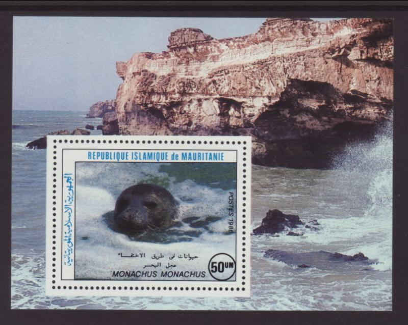 Mauritania 601 Seal Souvenir Sheet MNH VF