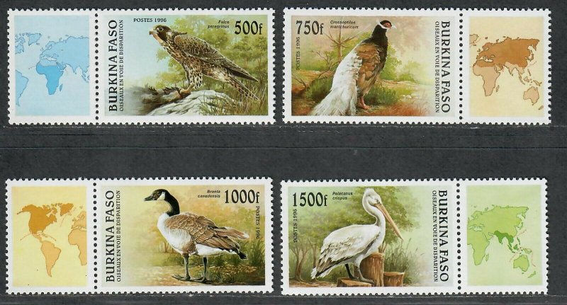 $Burkina Faso Sc#1087-1090 M/NH/VF, complete set, Birds, Cv. $20.75