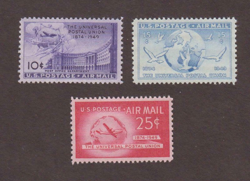 US,C42,C43,C44,MNH,VF,1940'S AIRMAIL COLLECTION MINT NH,OG