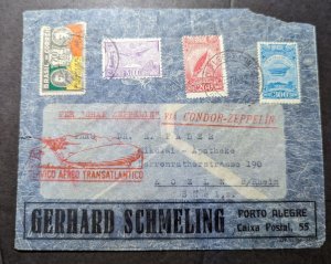 1932 Brazil LZ 127 Graf Zeppelin Airmail Cover Porto Alegre to Cologne Germany