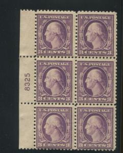 1918 US Stamp #502 3c Mint Never Hinged Plate Block of 6 Catalogue Value $275