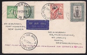 AUSTRALIA NEW GUINEA 1938 double flight cover................B2482