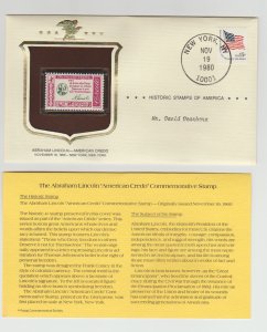 1143 American Credo Lincoln w/ Historic Stamps of America Commemorative Cover