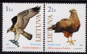 2000 Lithuania 731-732 The Red Book of Lithuania: Birds of prey