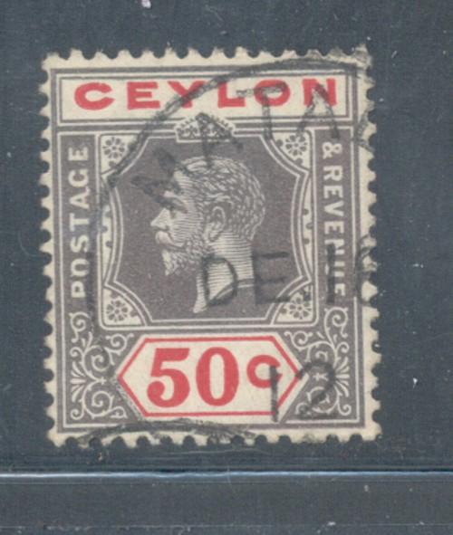 Ceylon Sc 209 1912 50c G V stamp used