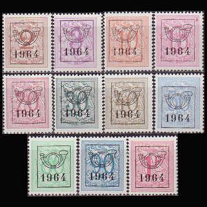 BELGIUM 1964 - Scott# BC57 Lion Opt. Set of 11 NH